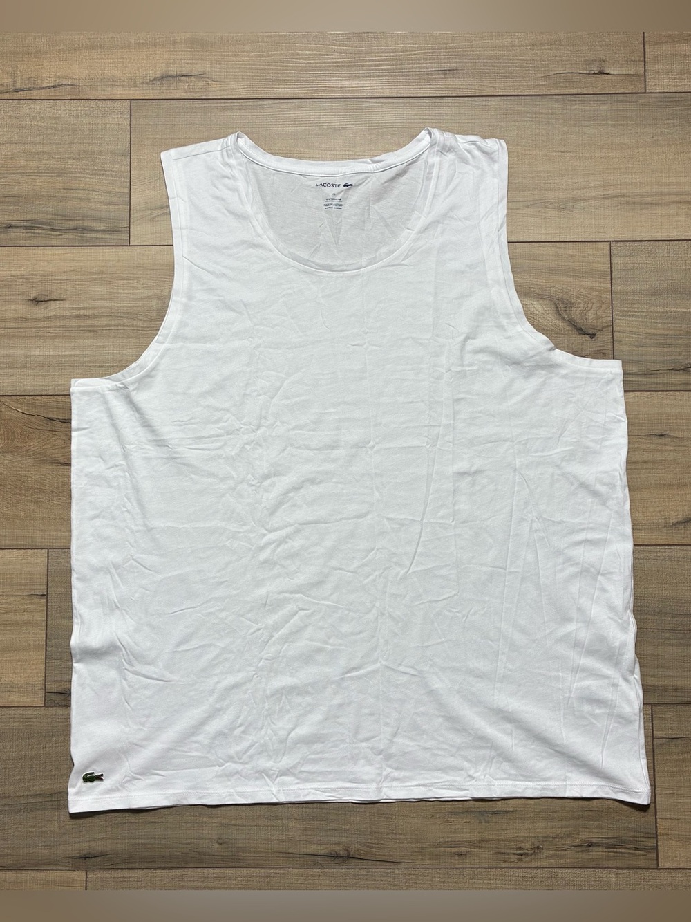 Lacoste Men’s White Cotton Tank Top Undershirt Size 3XL White